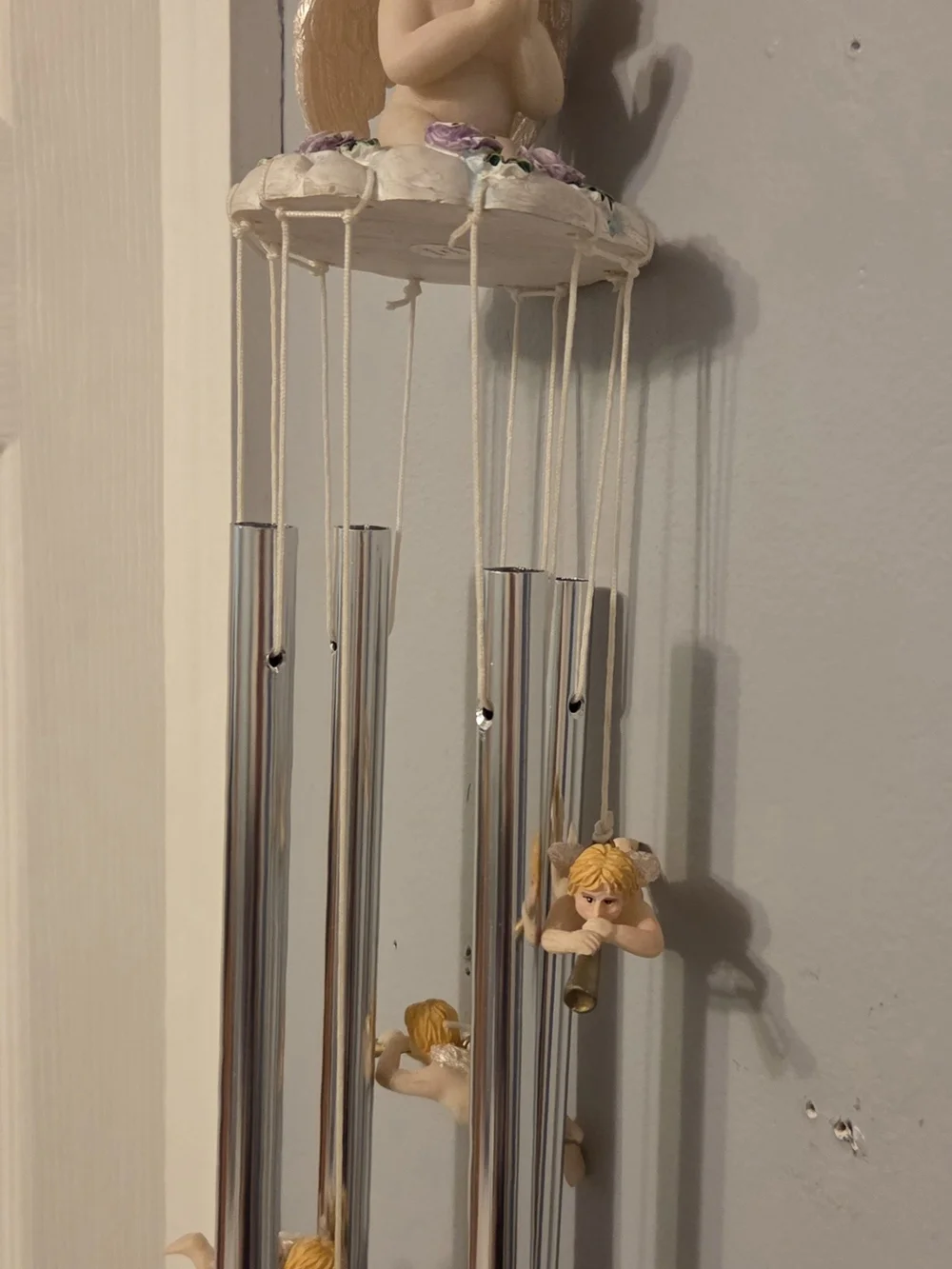 Angel Wind Chime Wall Hanging - Cream & Gold